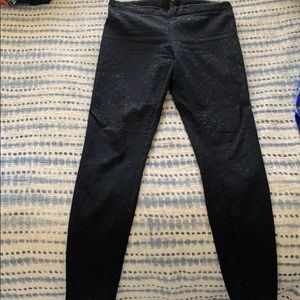 Black leopard embossed leggings